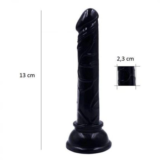 13 cm Belden Bağlamalı Testissiz Vantuzlu Realistik Zenci Penis Anal Vajinal Dildo