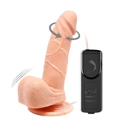 15 cm Belden Bağlamalı Gerçekçi Titreşimli 360° Oynar Başlı Dildo Vibratör Penis