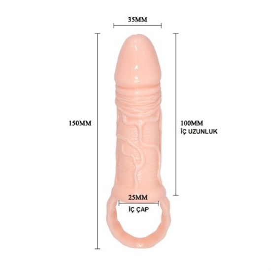 15 cm Yumuşak Silikon Penis Kılıfı