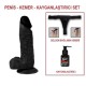 17 cm Belden Bağlamalı Realistik Dildo Zenci Penis Set