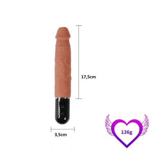 10 Titreşim Fonksiyonlu 17,5 cm Realistik Vibratör Gerçekci Penis Dildo