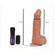 18 cm 360° Oynar Başlı Titreşimli Vibratör Realistik Penis Dildo - Parker