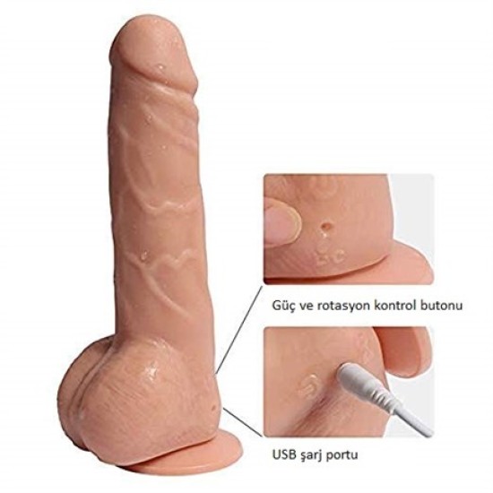 19 cm Belden Bağlamalı Titreşimli Realistik Dildo Penis Set