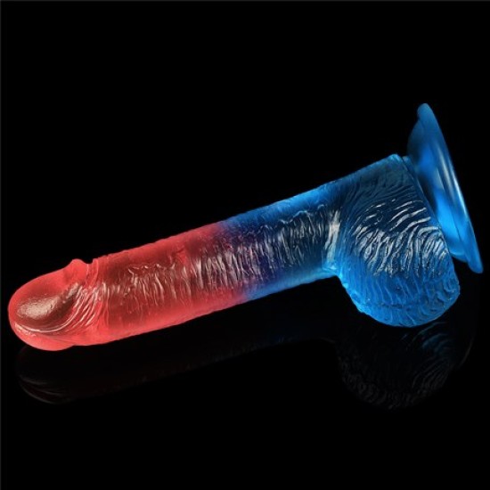 19 cm Çift Renkli Realistik Vantuzlu Dildo Penis