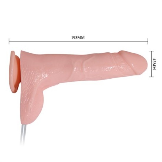 19,3 cm Su Fışkırtmalı Realistik Titreşimli Penis Anal Vajinal Dildo Mastürbatör