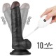 20 cm Belden Bağlamalı İçi Dolu Titreşimli Zenci Strapon Dildo