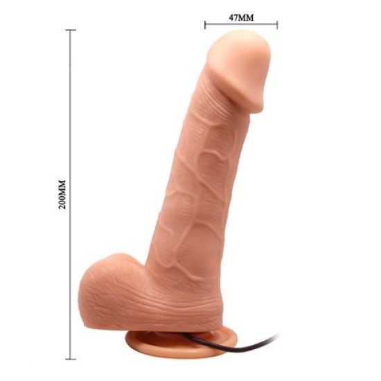 20 cm Kumandalı Belden Bağlamalı 360° Oynar Başlı Titreşimli Vibratör Realistik Penis Dildo