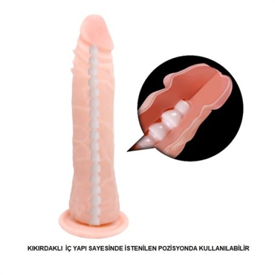 20 cm Vantuzlu Kıkırdaklı Realistik Anal Dildo Penis