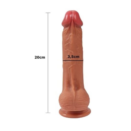 20 cm Belden Bağlamalı Yeni Nesil Çift Katmanlı Realistik Vantuzlu Dildo Penis - Jack