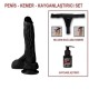 20,5 cm Belden Bağlamalı Realistik Dildo Zenci Penis Set