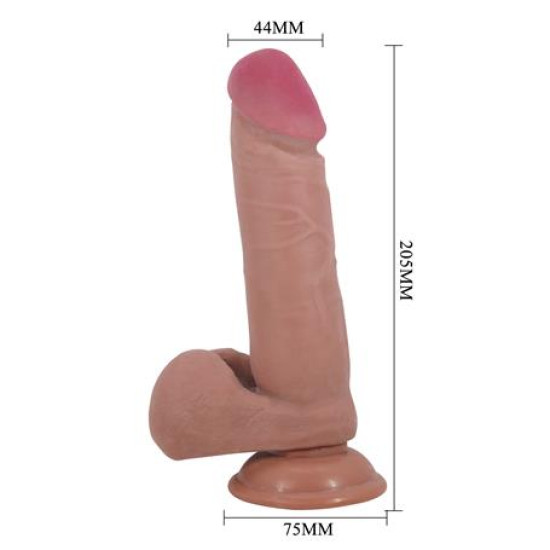 20,5 cm Çift Katmanlı Gerçekçi Dildo Penis