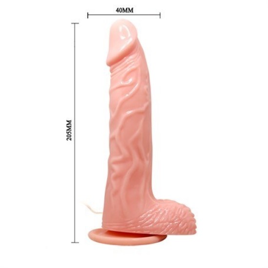 20,5 cm Oynar Başlı Titreşimli Realistik Vibratör Penis - Rota Dong