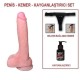 20,5 cm Belden Bağlamalı Realistik Dildo Penis Set