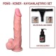 21 cm Belden Bağlamalı Gerçekçi Dildo Penis Set