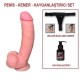 21 cm Belden Bağlamalı Realistik Dildo Penis Set