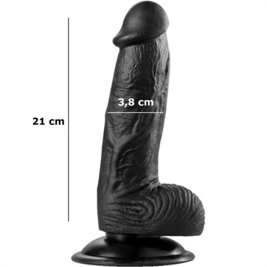 21 cm Realistik Vantuzlu Zenci Dildo Penis