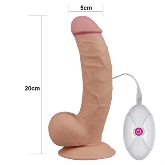 20 cm Belden Bağlamalı Titreşimli Realistik Dildo Penis Set