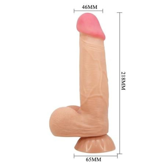 Belden Bağlamalı 21,8 cm Kıkırdak Yapılı Çift Katmanlı Gerçekçi Dildo Penis