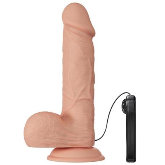 Belden Bağlamalı 21,8 cm Titreşimli Gerçekçi Kalın Dildo Penis - Bahamut