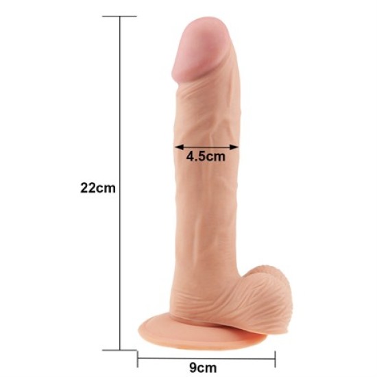 22 cm Gerçekçi Çift Katmanlı Silikon Penis