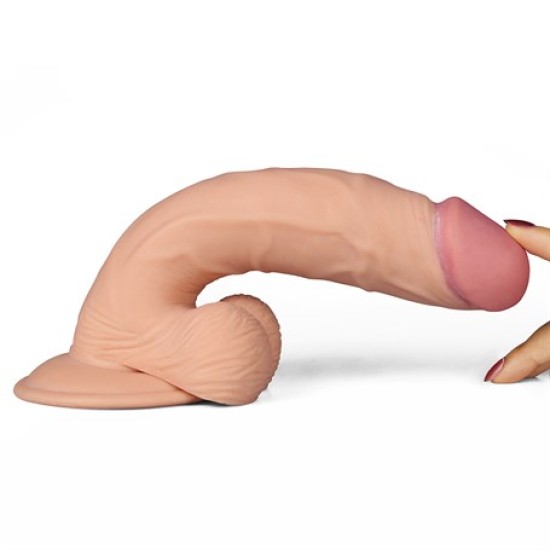 22 cm Gerçekçi Çift Katmanlı Titreşimli Silikon Penis