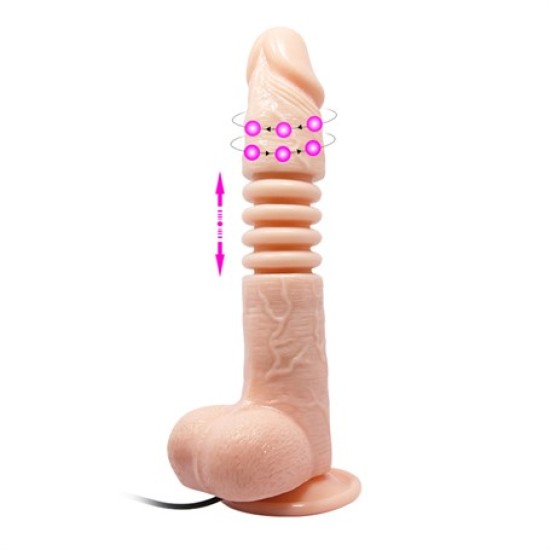 22 cm İleri Geri Hareketli Gerçekçi Silikon Vantuzlu Penis