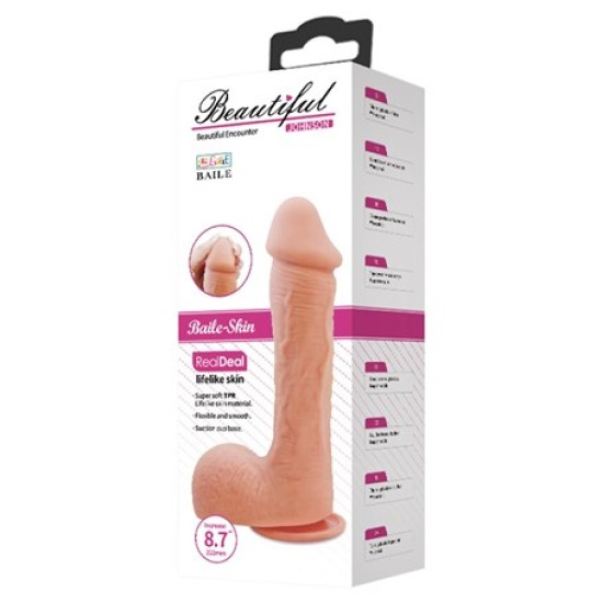 22,2 cm Belden Bağlamalı Realistik Vantuzlu Dildo Penis - Johnson