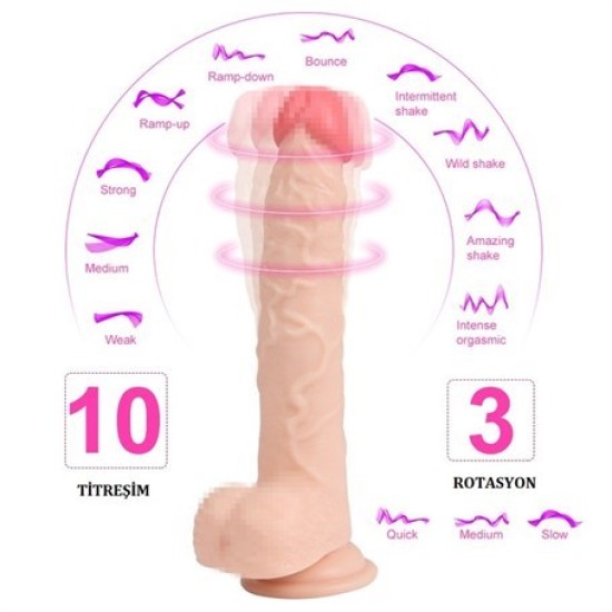 23 cm Belden Bağlamalı Titreşimli Realistik Dildo Penis Set