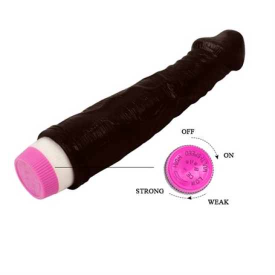 23 cm Titreşimli Realistik Vibratör Zenci Penis Dildo