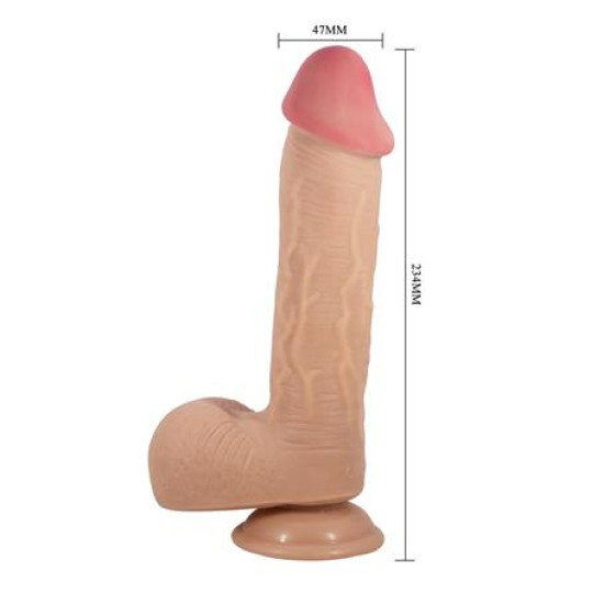 Belden Bağlamalı 23,4 cm Çift Katmanlı Gerçekçi Dildo Penis