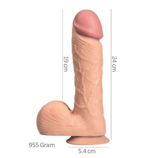 Belden Bağlamalı 24 cm Dev Boy Realistik Vantuzlu Dildo Penis