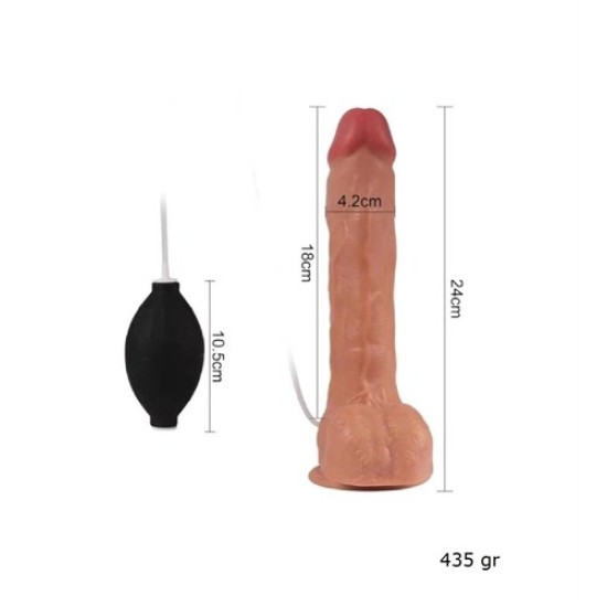 24 cm Belden Bağlamalı Su Fışkırtmalı Realistik Penis Anal Vajinal Dildo