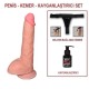 24,5 cm Belden Bağlamalı Realistik Dildo Penis Set