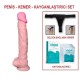 25 cm Belden Bağlamalı Realistik Dildo Penis Set