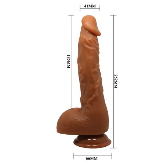 25,2 cm Realistik Vantuzlu Melez Dildo Penis + Kemer + Kayganlaştırıcı Hediyeli