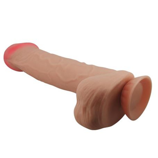 Belden Bağlamalı 26 cm Kıkırdak Yapılı Çift Katmanlı Gerçekçi Dildo Penis