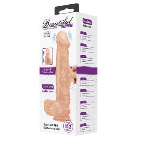 Belden Bağlamalı 26 cm Titreşimli Gerçekçi Kalın Dildo Penis - Bergrisi