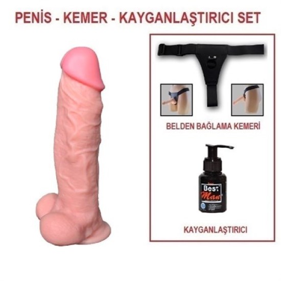 27 cm Belden Bağlamalı Realistik Dildo Penis - J. King