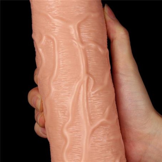 28 cm Gerçekçi 10 Titreşimli Testissiz Dildo Vibratör Penis