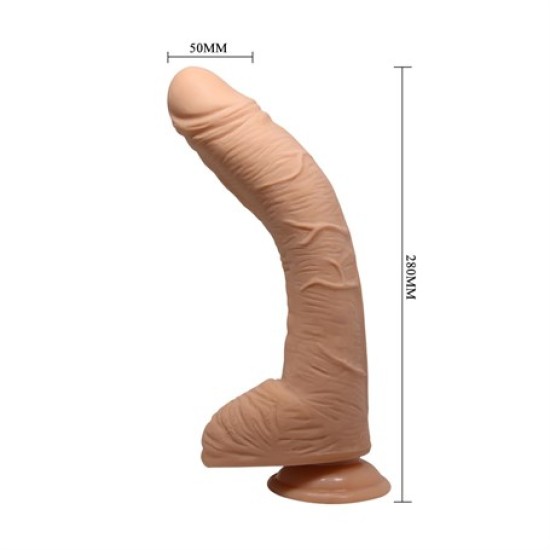 28 cm Belden Bağlamalı Gerçekçi Kalın Dildo Penis - Alex