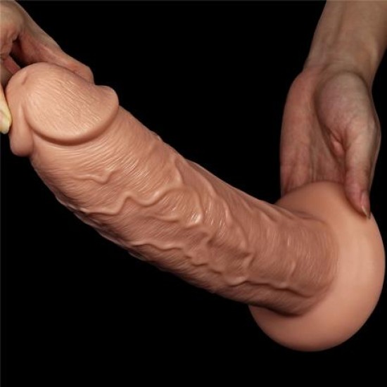 28 cm Gerçekçi Testissiz Kalın Dildo Penis