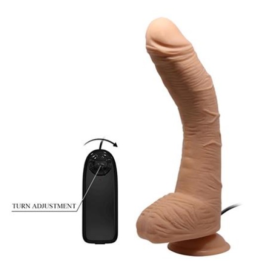 Belden Bağlamalı 28 cm Titreşimli Gerçekçi Kalın Dildo Penis - Alex