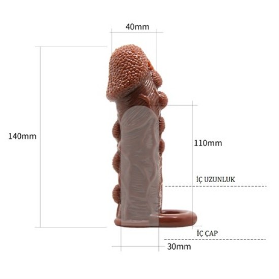 3 cm Uzatmalı Damarlı Penis Kılıfı