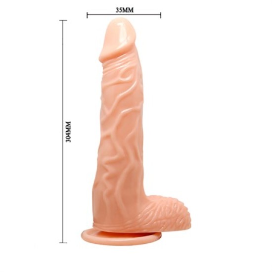 20,5 cm Isıtma Özellikli Oynar Başlı Kumandalı Titreşimli Dildo (BDM8088)