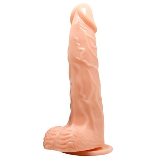 Belden Bağlamalı 20,5 cm Isıtma Özellikli Oynar Başlı Kumandalı Titreşimli Dildo (BDM8088B)