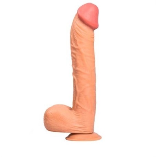 Belden Bağlamalı 31,5 cm Dev Boy Realistik Vantuzlu Dildo Penis