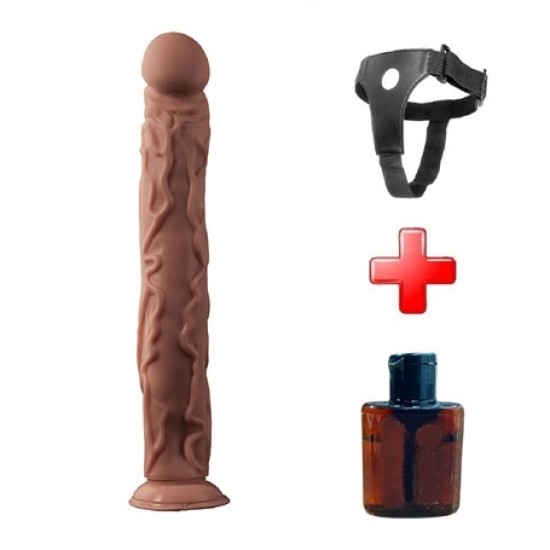 35 cm Belden Bağlamalı Gerçekçi Uzun & Kalın Dildo Penis