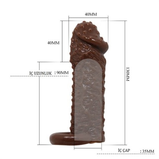 4 cm Uzatmalı Damarlı Penis Kılıfı