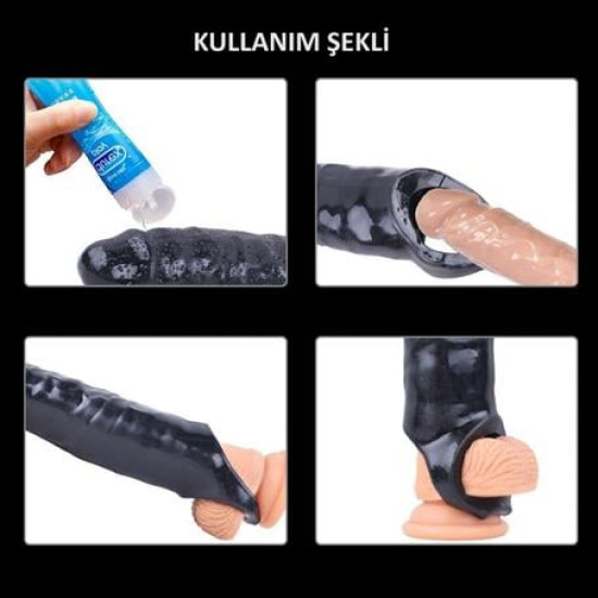 6 cm Dolgulu Realistik Zenci Penis Kılıfı