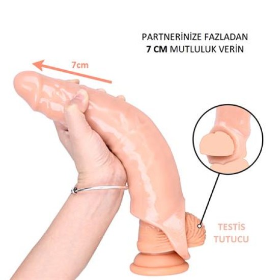 7 cm Dolgulu Realistik Ten Rengi Penis Kılıfı